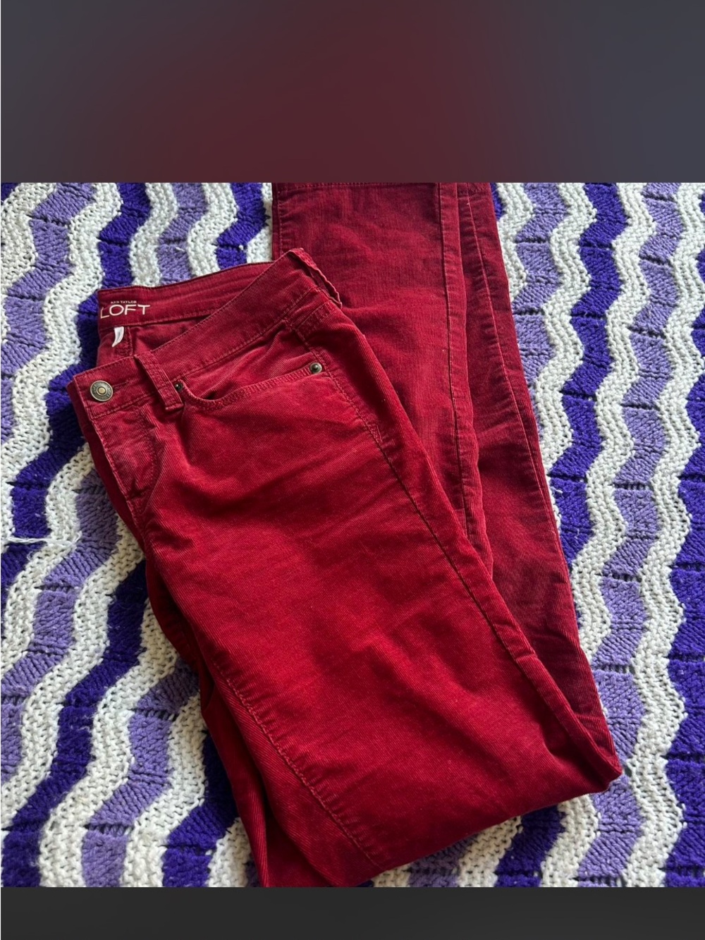 LOFT Women's Deep Red Skinny Jeans